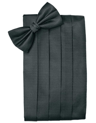 Asphalt Herringbone Cummerbund - Tuxedo Club