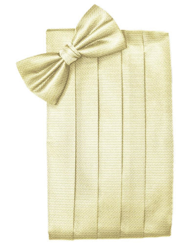 Banana Herringbone Cummerbund - Tuxedo Club