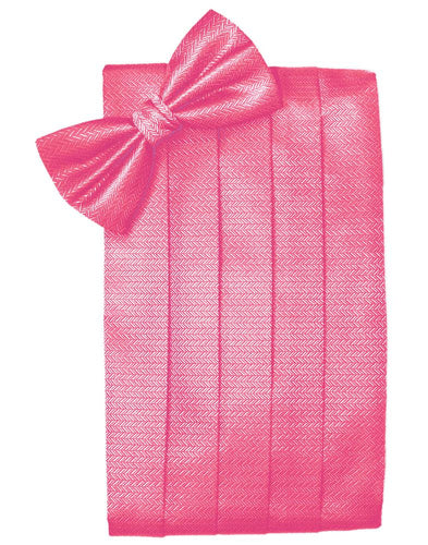 Bubblegum Herringbone Cummerbund - Tuxedo Club