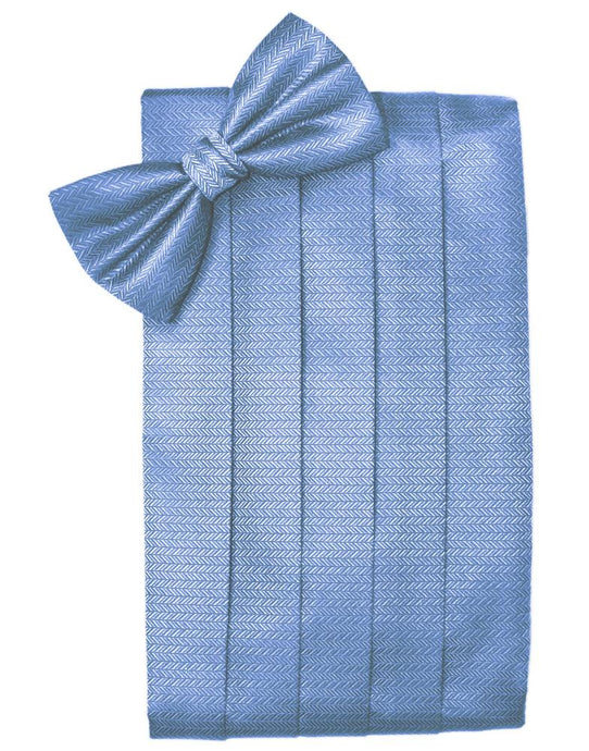Cornflower Herringbone Cummerbund - Tuxedo Club