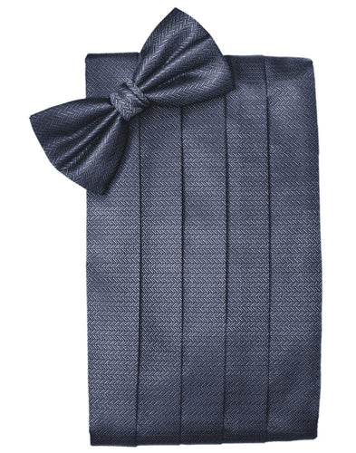 Desert Blue Herringbone Cummerbund - Tuxedo Club