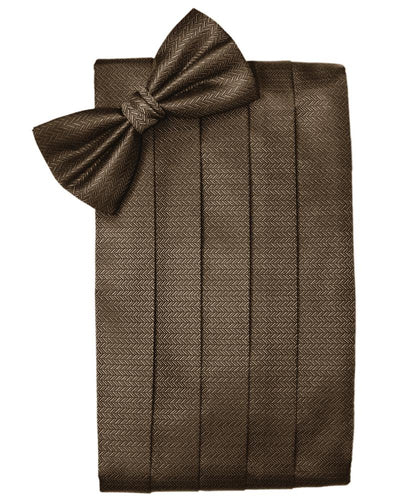 Espresso Herringbone Cummerbund - Tuxedo Club