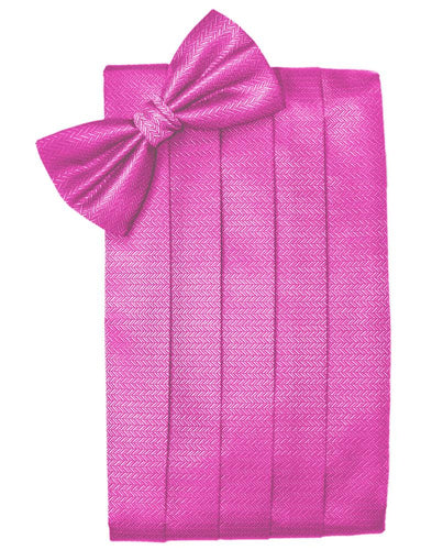 Fuchsia Herringbone Cummerbund - Tuxedo Club