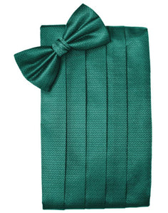 Jade Herringbone Cummerbund - Tuxedo Club