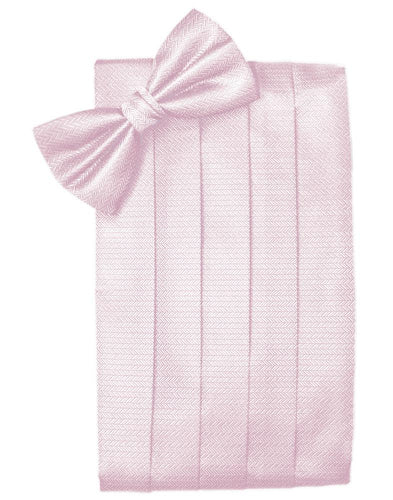 Light Pink Herringbone Cummerbund - Tuxedo Club