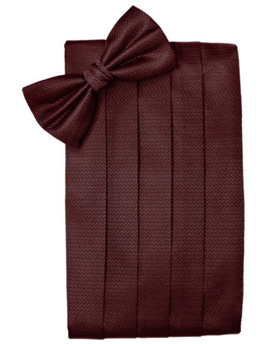 Merlot Herringbone Cummerbund - Tuxedo Club