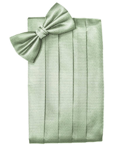 Mint Herringbone Cummerbund - Tuxedo Club