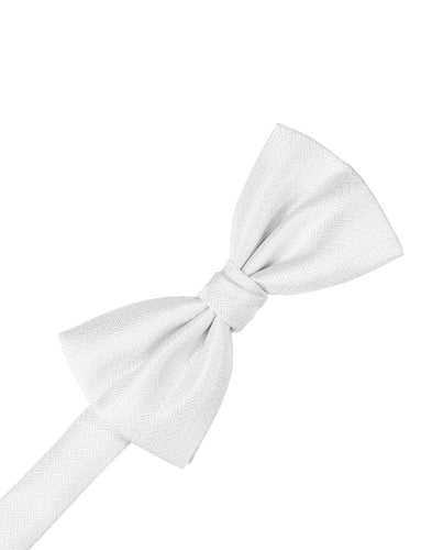 Pure White Herringbone Cummerbund - Tuxedo Club