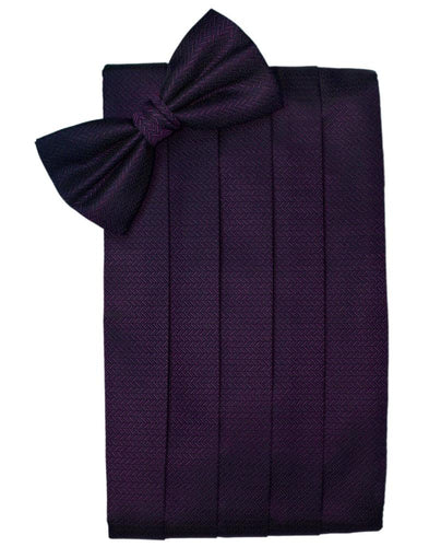 Raisin Herringbone Cummerbund - Tuxedo Club