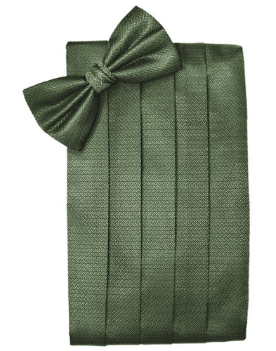 Sage Herringbone Cummerbund - Tuxedo Club