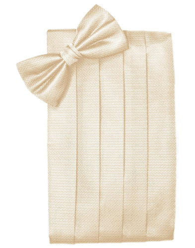 Sand Herringbone Cummerbund - Tuxedo Club