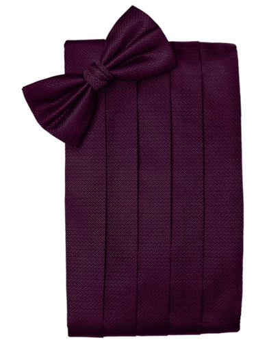 Sangria Herringbone Cummerbund - Tuxedo Club