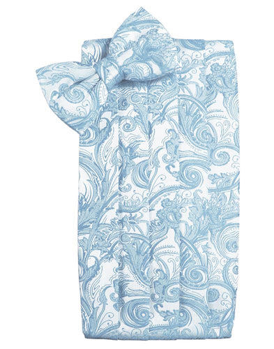 Light Blue Tapestry Cummerbund - Tuxedo Club