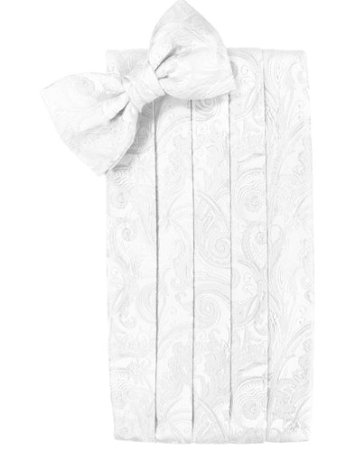 White Tapestry Cummerbund - Tuxedo Club