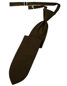 Chocolate Herringbone Long Tie - Tuxedo Club