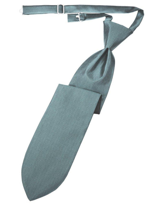 Cloudy Herringbone Long Tie - Tuxedo Club