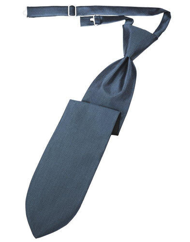 Desert Blue Herringbone Long Tie - Tuxedo Club