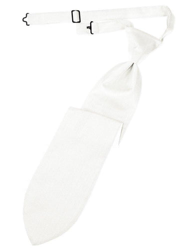 Diamond White Herringbone Long Tie - Tuxedo Club