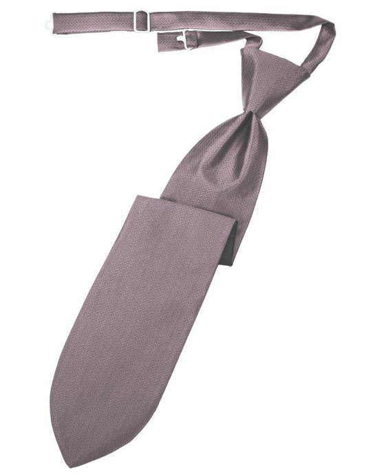 Frosty Pink Herringbone Long Tie - Tuxedo Club