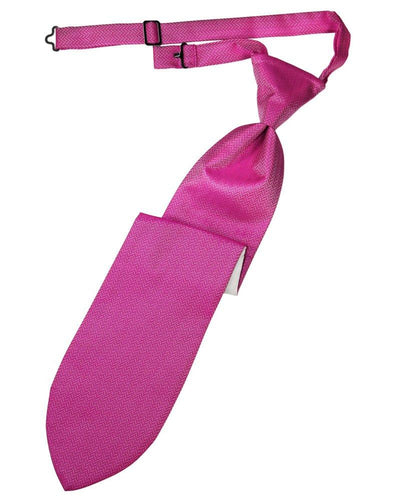 Fuchsia Herringbone Long Tie - Tuxedo Club