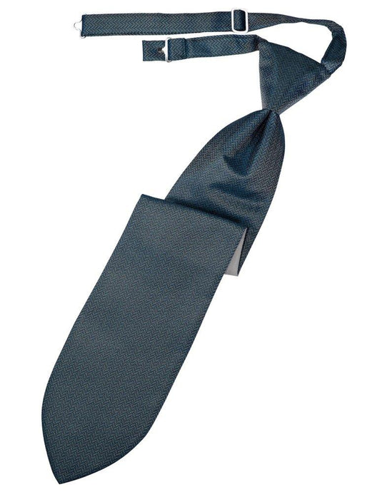 Haze Blue Herringbone Long Tie - Tuxedo Club