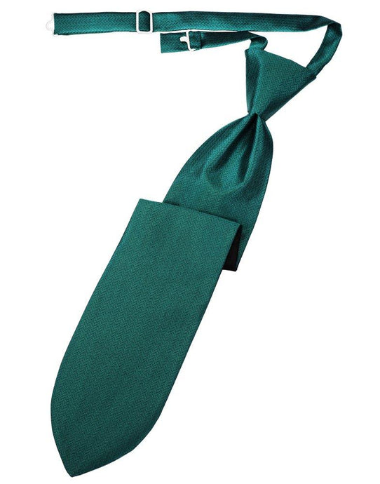 Jade Herringbone Long Tie - Tuxedo Club