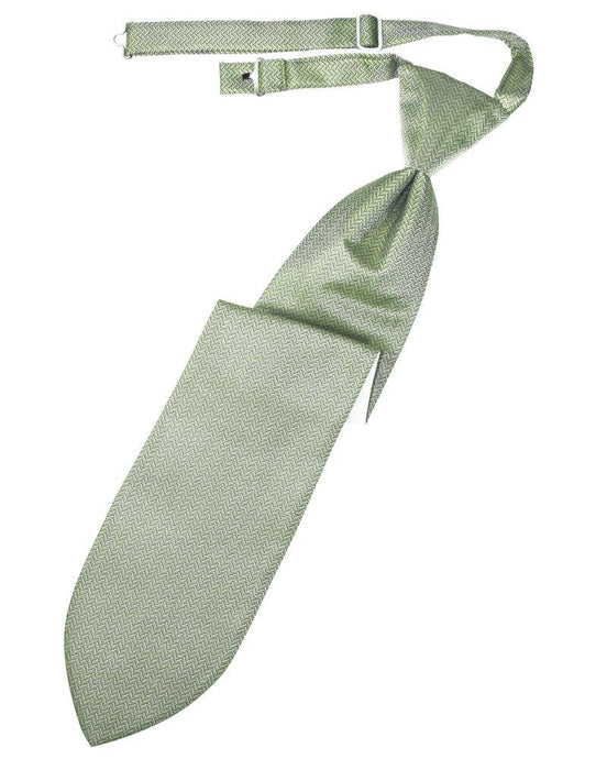 Mint Herringbone Long Tie - Tuxedo Club