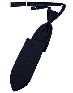 Navy Herringbone Long Tie - Tuxedo Club