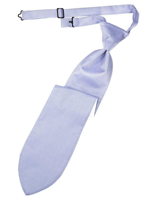 Periwinkle Herringbone Long Tie - Tuxedo Club