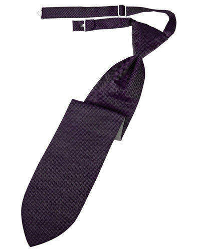Plum Herringbone Long Tie - Tuxedo Club