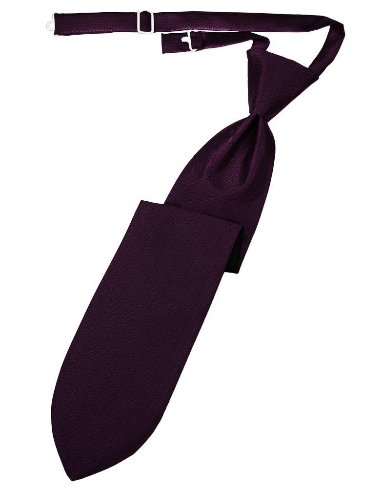 Raisin Herringbone Long Tie - Tuxedo Club