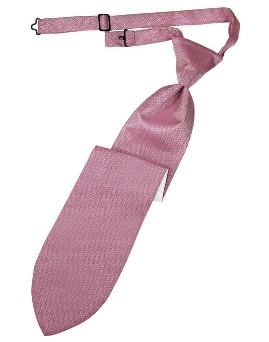 Rose Herringbone Long Tie - Tuxedo Club