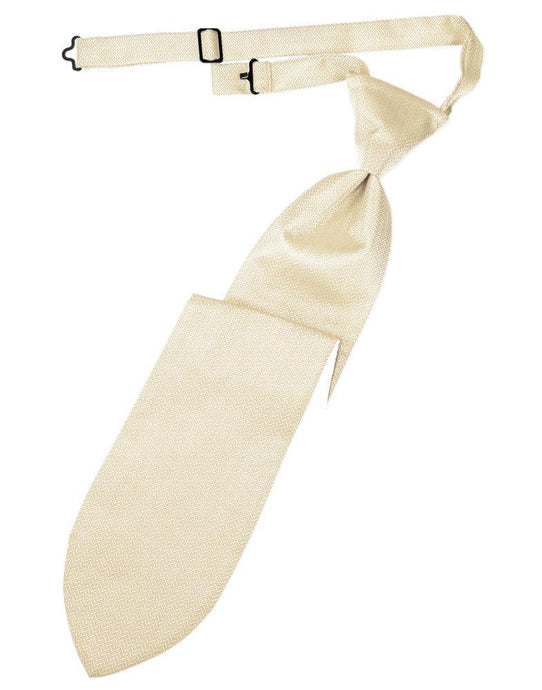 Sand Herringbone Long Tie - Tuxedo Club