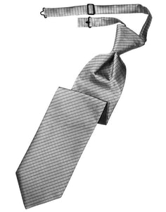 Silver Palermo Long Tie - Tuxedo Club