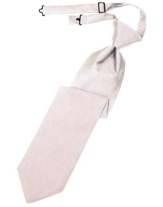 Blush Solid Satin Long Tie - Tuxedo Club
