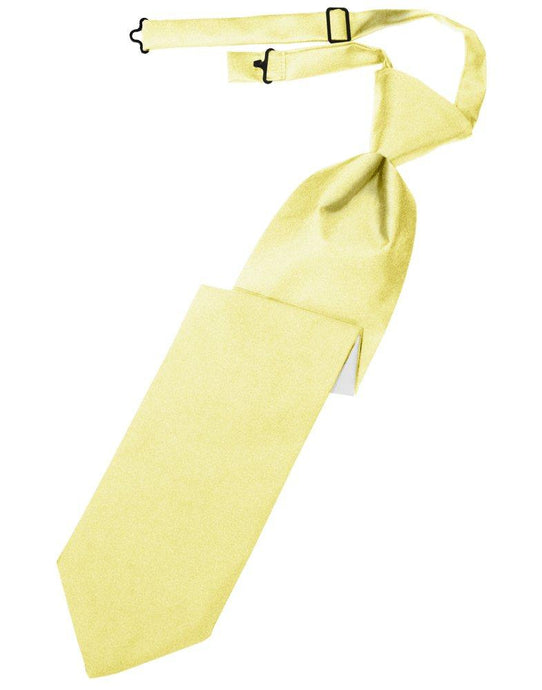 Canary Solid Satin Long Tie - Tuxedo Club