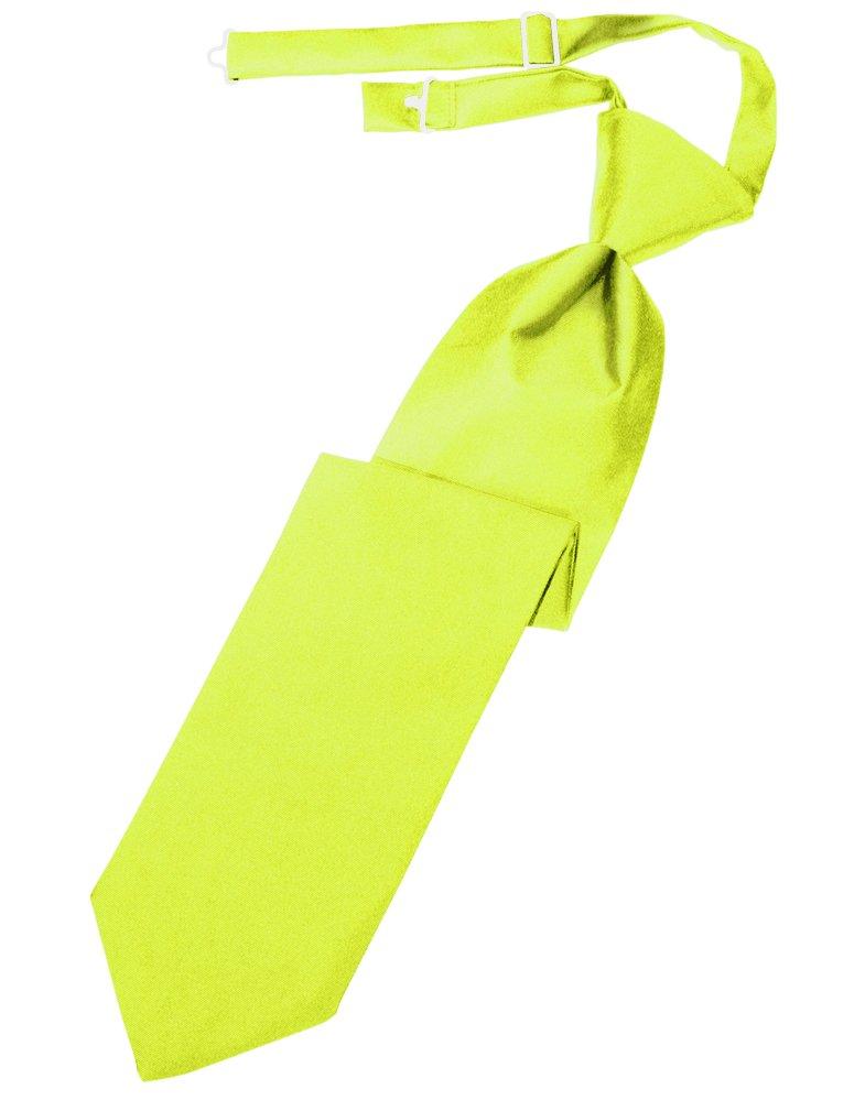 Lime Solid Satin Long Tie - Tuxedo Club