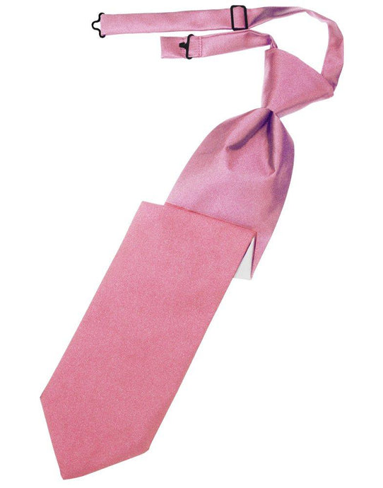 Rose Petal Solid Satin Long Tie - Tuxedo Club