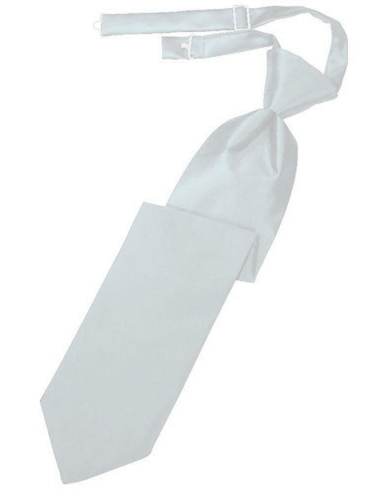 Seaglass Blue Solid Satin Long Tie - Tuxedo Club