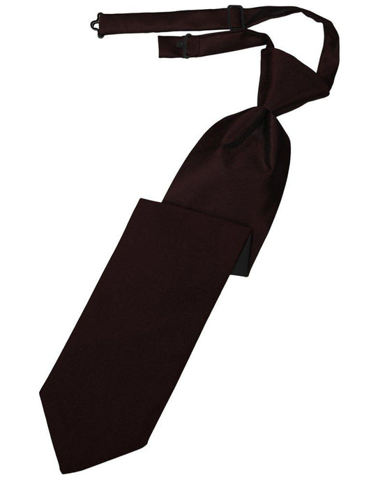 Truffle Solid Satin Long Tie - Tuxedo Club