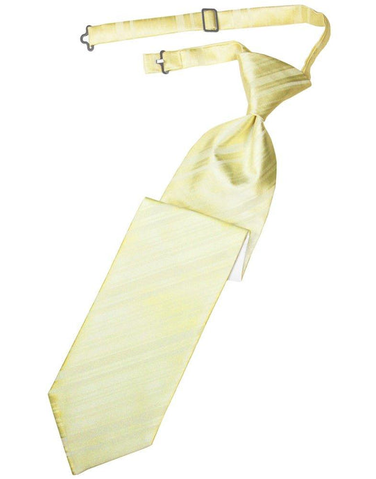 Banana Striped Satin Long Tie - Tuxedo Club