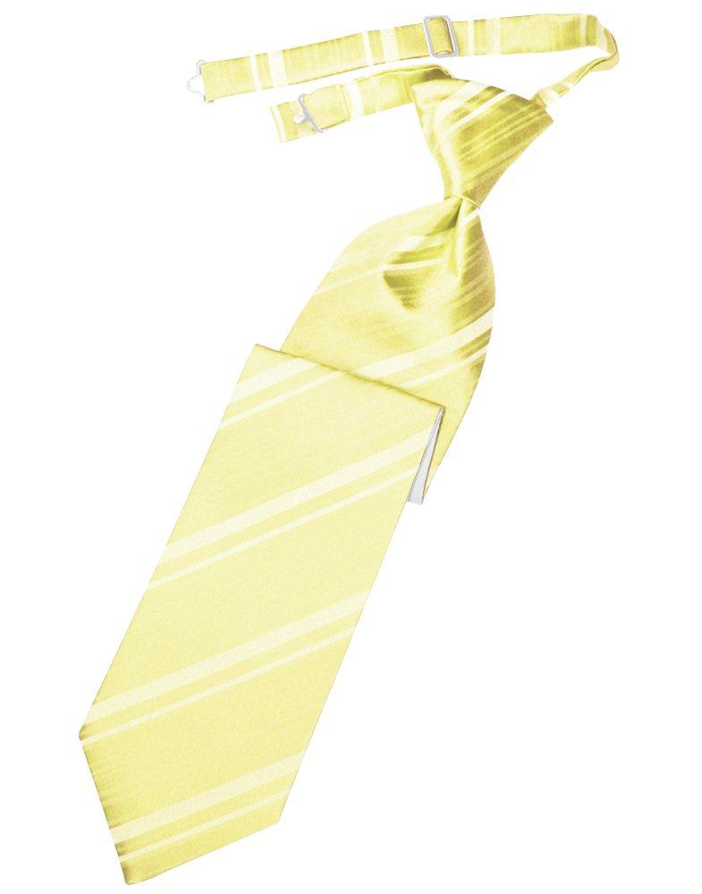 Canary Striped Satin Long Tie - Tuxedo Club