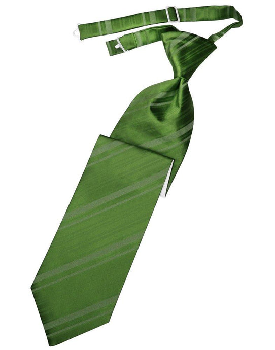 Clover Striped Satin Long Tie - Tuxedo Club