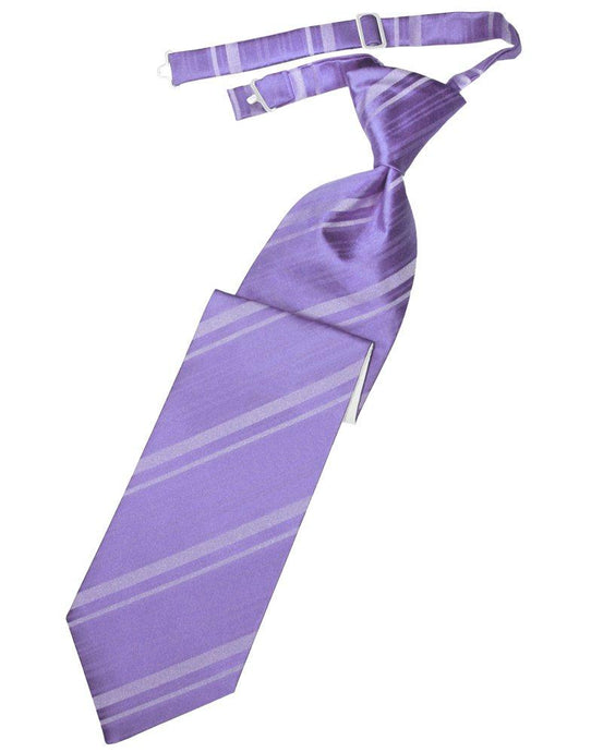 Freesia Striped Satin Long Tie - Tuxedo Club