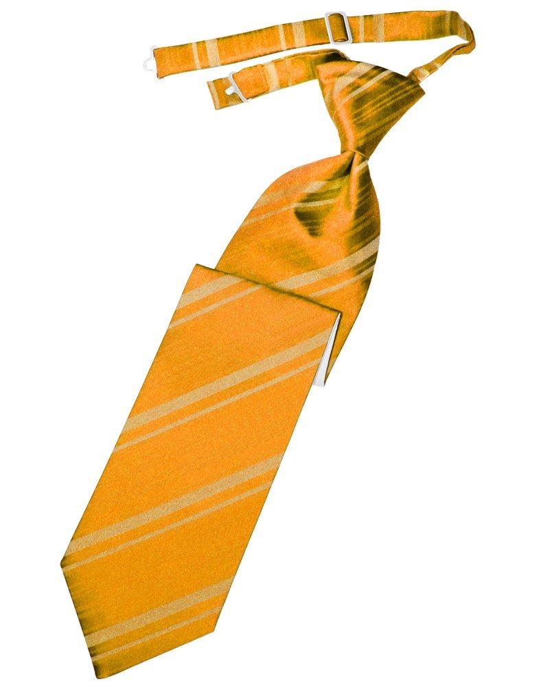 Mandarin Striped Satin Long Tie - Tuxedo Club
