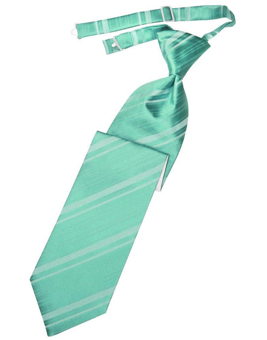 Mermaid Striped Satin Long Tie - Tuxedo Club