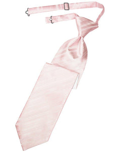 Pink Striped Satin Long Tie - Tuxedo Club