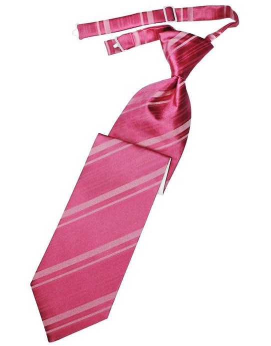 Watermelon Striped Satin Long Tie - Tuxedo Club