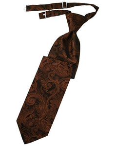 Cognac Tapestry Long Tie - Tuxedo Club