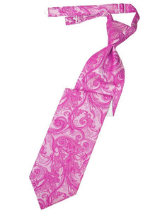 Fuchsia Tapestry Long Tie - Tuxedo Club